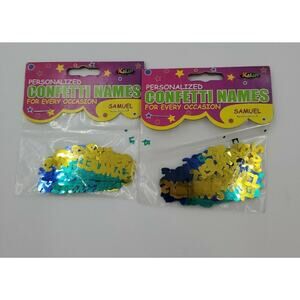 Samuel Personalized Name Confetti Foil Blue Gold 2 Packs Birthday Party Crafts